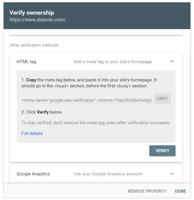 Verificación de etiqueta HTML
